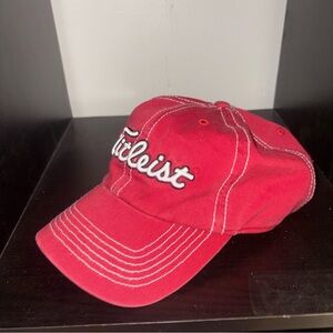 Titleist Red Cap with White Stitching